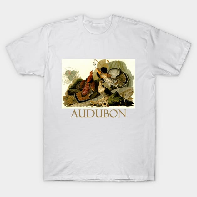 Ruffed Grouse by John James Audubon T-Shirt by Naves